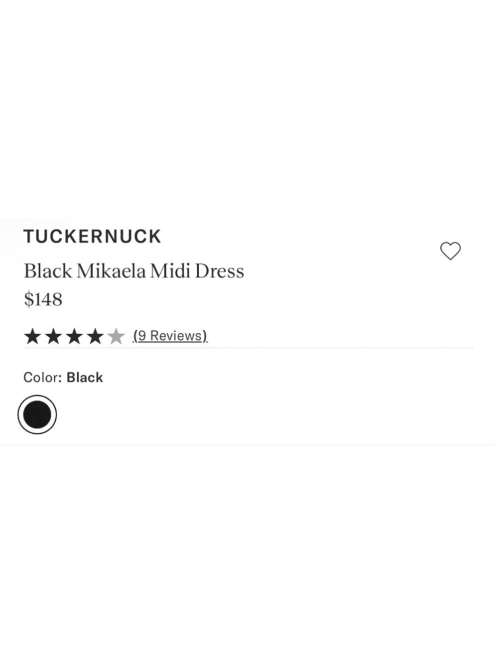 Tuckernuck Black Mikaela Sleeveless Collared Midi Dress M NWT - Picture 6 of 7